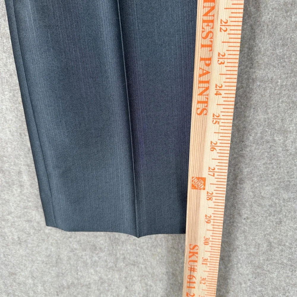 Calvin Klein Shiny Charcoal Herringbone Full Suit Jacket 40R Pants 32X30‎